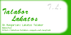 talabor lakatos business card